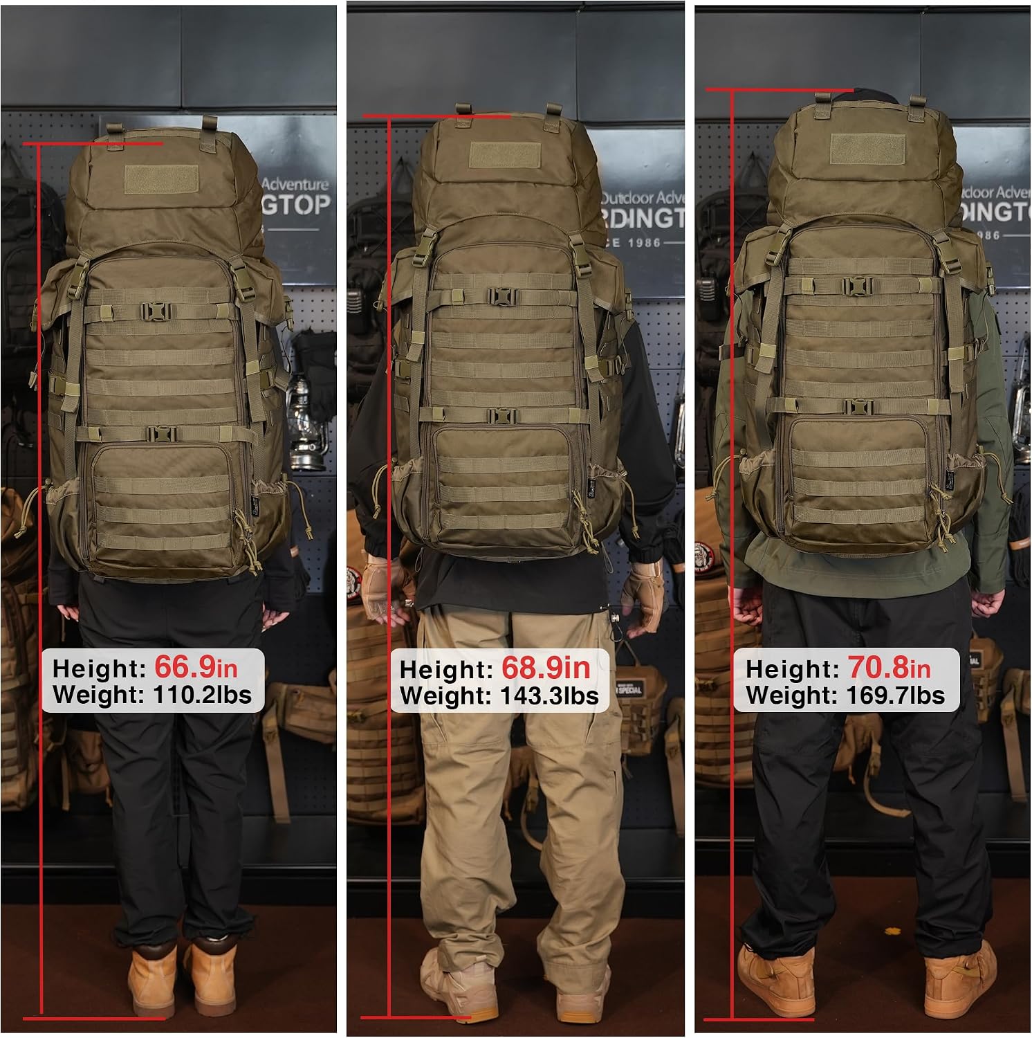 Mardingtop 70L Internal Frame Backpack for Hunting,Camping,Hiking Backpacking Backpack with Rain Cover