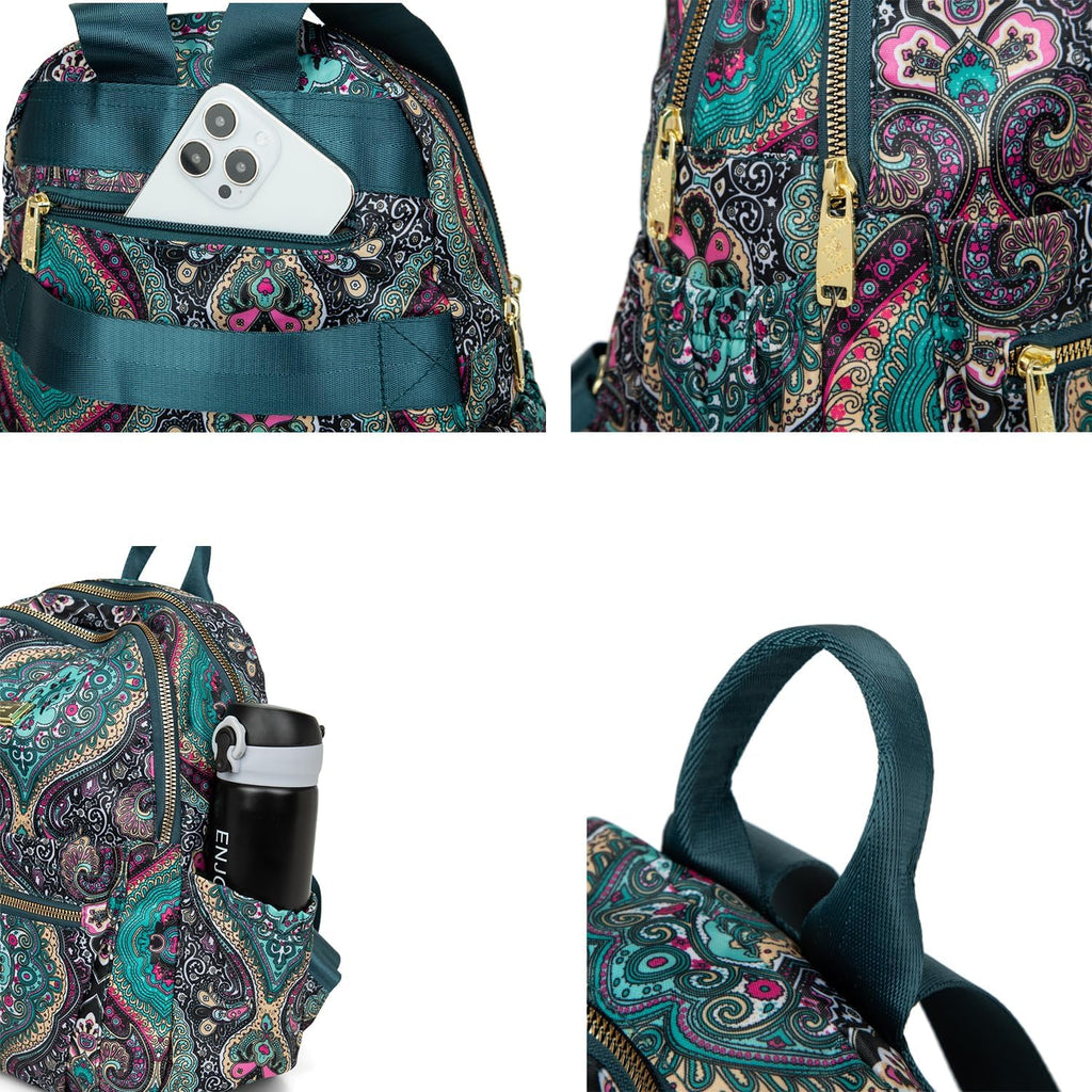 Pealwel Mini Backpack Purse for Women,Small Nylon backpacks for Ladies Backpacks Women Anti Theft Travel Bag (Bohemian)