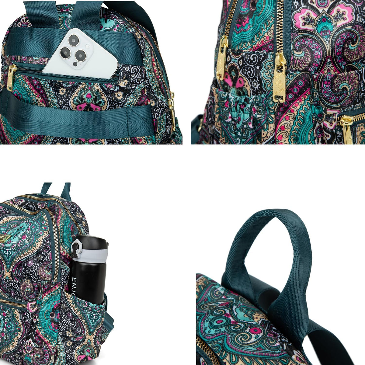 Pealwel Mini Backpack Purse for Women,Small Nylon backpacks for Ladies Backpacks Women Anti Theft Travel Bag (Bohemian)