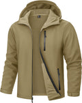 TACVASEN Mens Hooded Fleece Lined Waterproof Softshell Jacket Lightweight