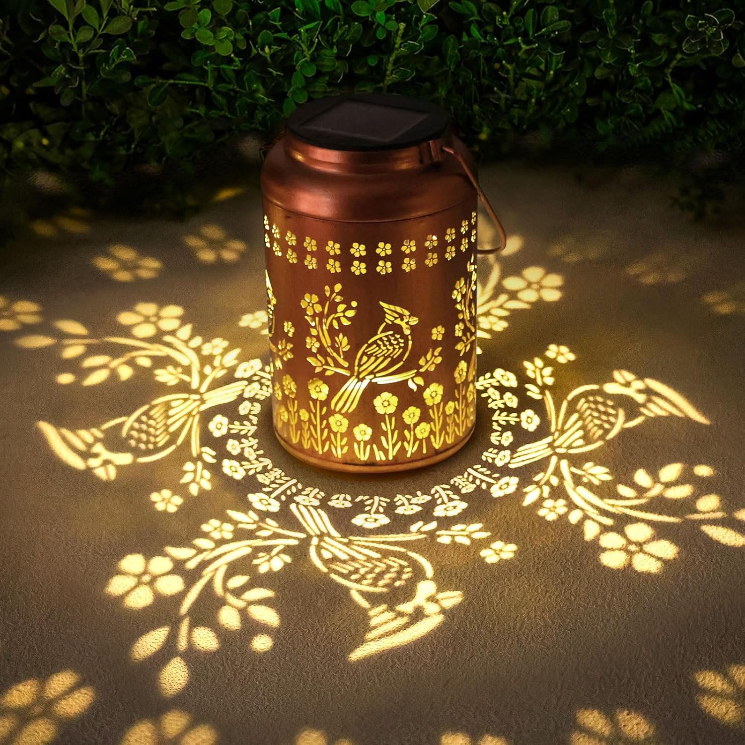 2Pack Cardinal Solar Lanterns Outdoor Waterproof Garden Decor Gifts for Women Mom Grandma Hanging Solar Lights Metal Decorative Lantern for Yard, Patio, Lawn, Pathway, Landscape