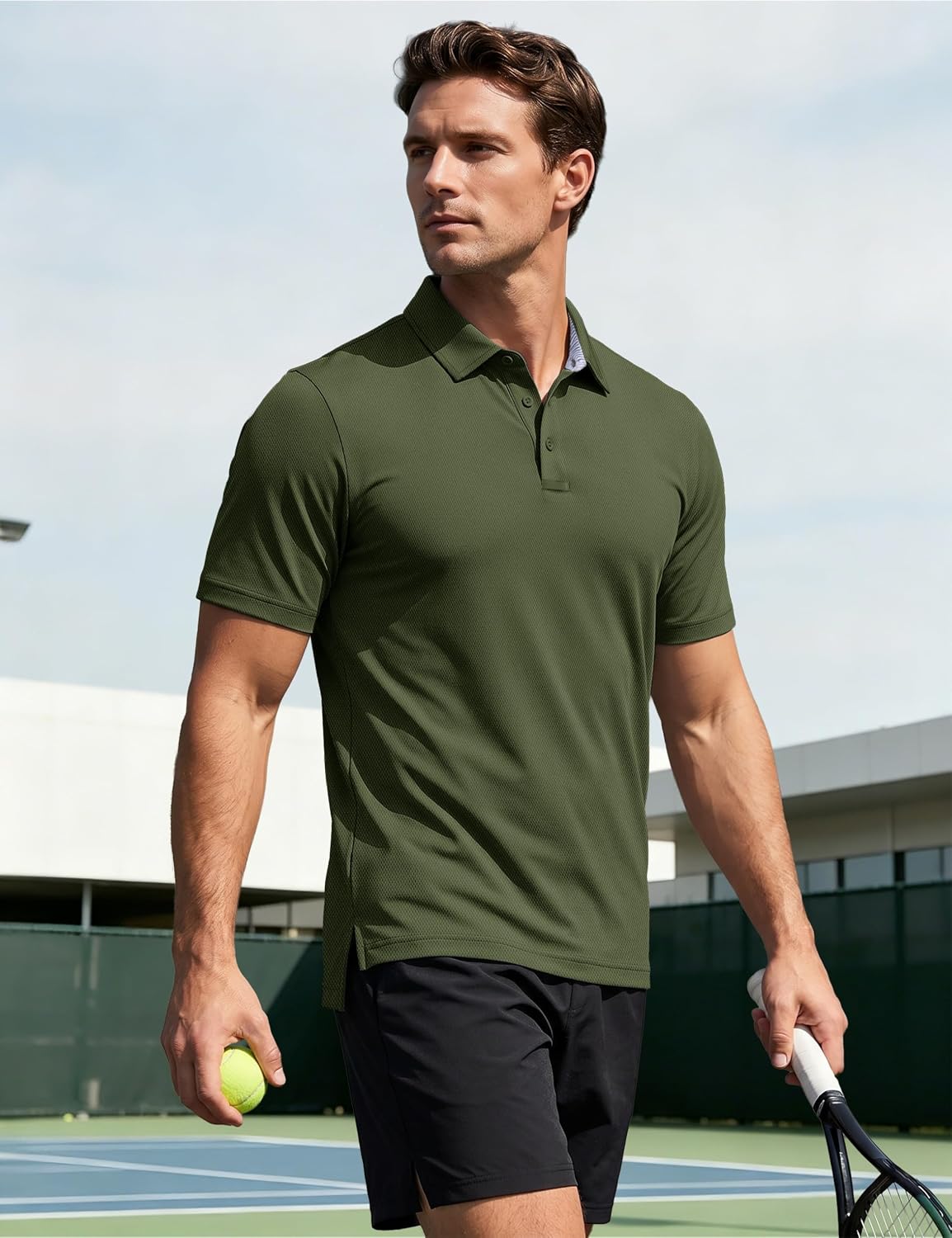 MAGCOMSEN Mens Polo Shirts Short Sleeve Moisture Wicking Performance Collared Shirt Athletic Casual Golf Polos