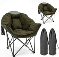 Oversized Padded Comfy Camping Chair for Adults, Army Green (2 Pack)