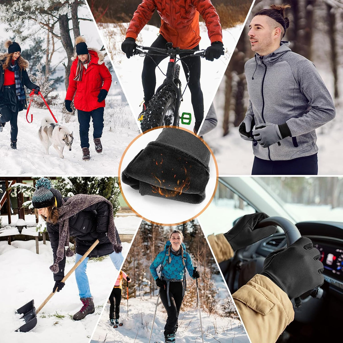 GXCROR Winter Gloves with Windproof & 3M Thermal Insulation, Touchscreen & Anti-Slip, Ideal for Running, Cycling, Hiking, Driving, and Outdoor Activities