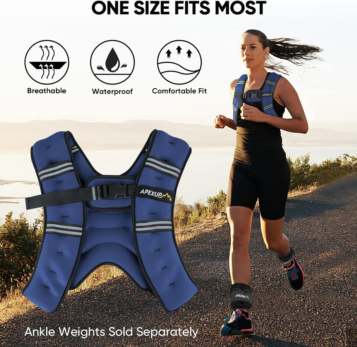 APEXUP Weighted Vest Men Women, Weight Vest for Women Workout Equipment for Strength Training Running