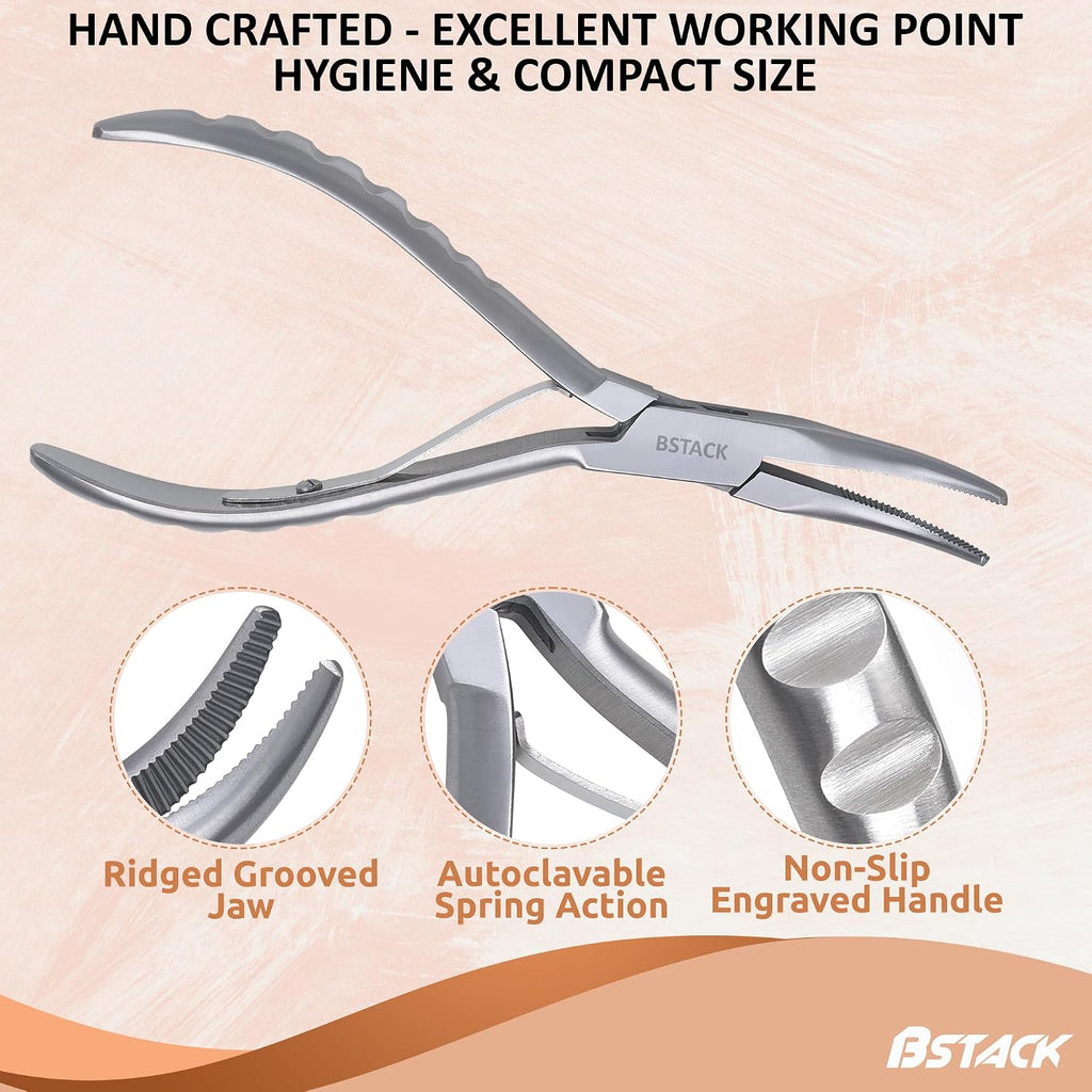 Fish Bone Pliers 6.5” Stainless-Steel Needle Nose Plier with Non-Slip Grip Japanese made Dishware Safe Food Grade Fish Deboning pliers for Plucking & Pulling Fish Pin bones.