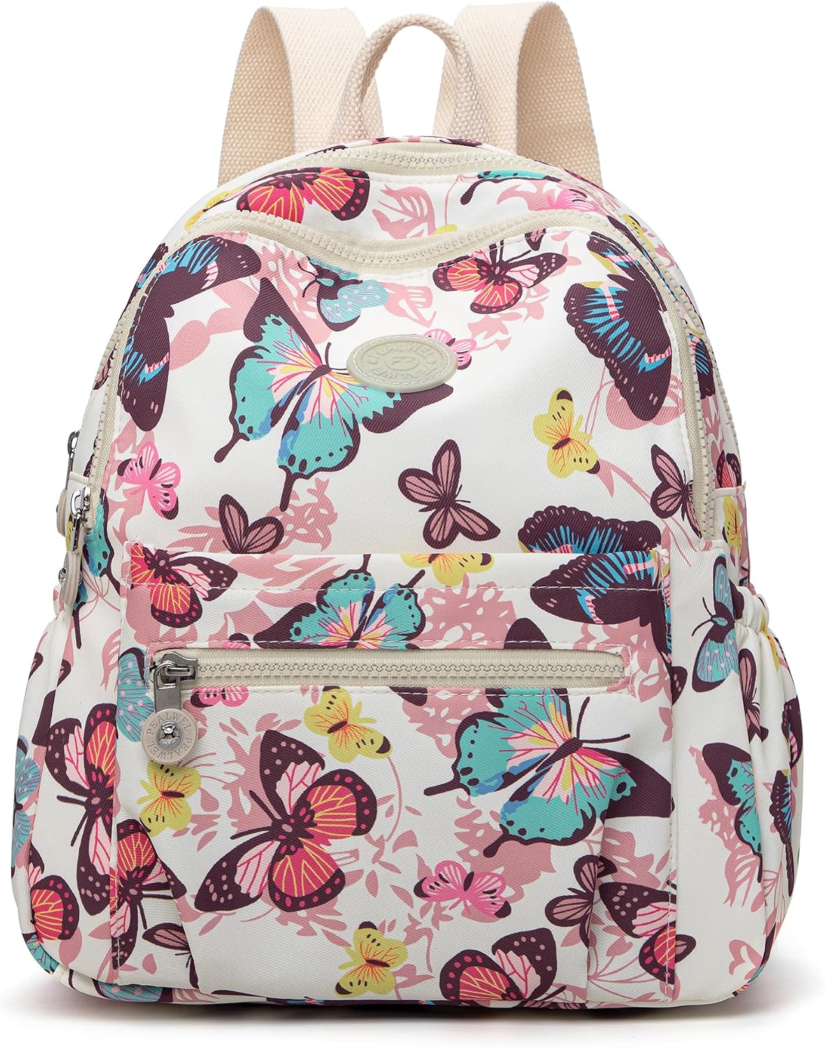 Pealwel Mini Backpack Purse for Women,Small Nylon backpacks for Ladies Backpacks Women Anti Theft Travel Bag (Colorful Flower)