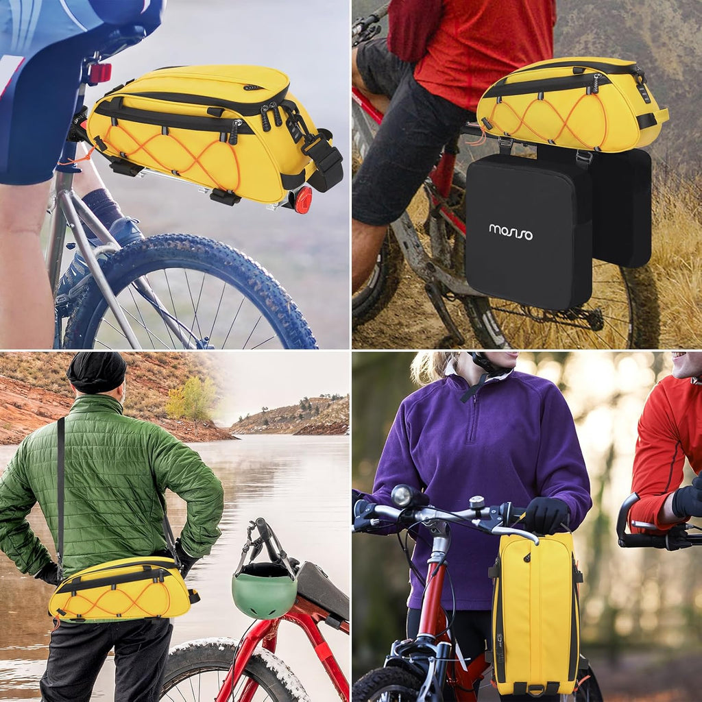 MOSISO Bike Rack Bag Bicycle Bike Trunk Cooler Storage Handbag, Yellow