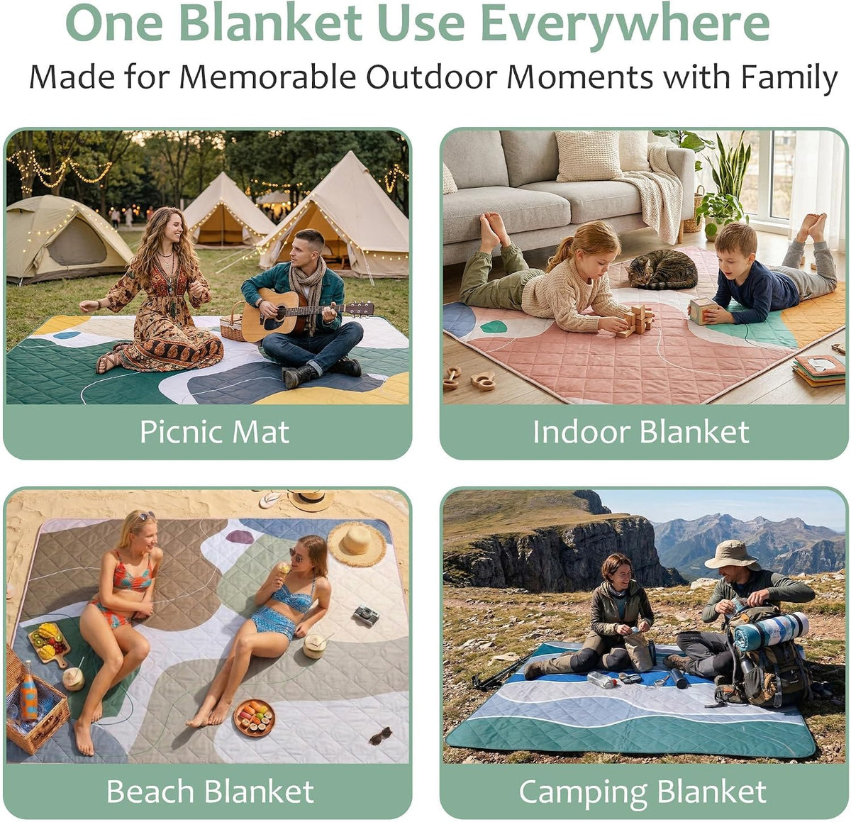 Exclusivo Mezcla Extra Large Waterproof Foldable Picnic Blanket