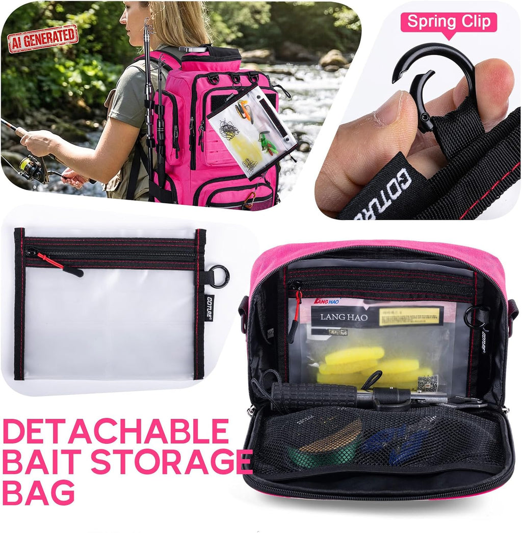 Goture Fishing Tackle Bag, Bait Binder with Detachable PVC Clear Sleeves