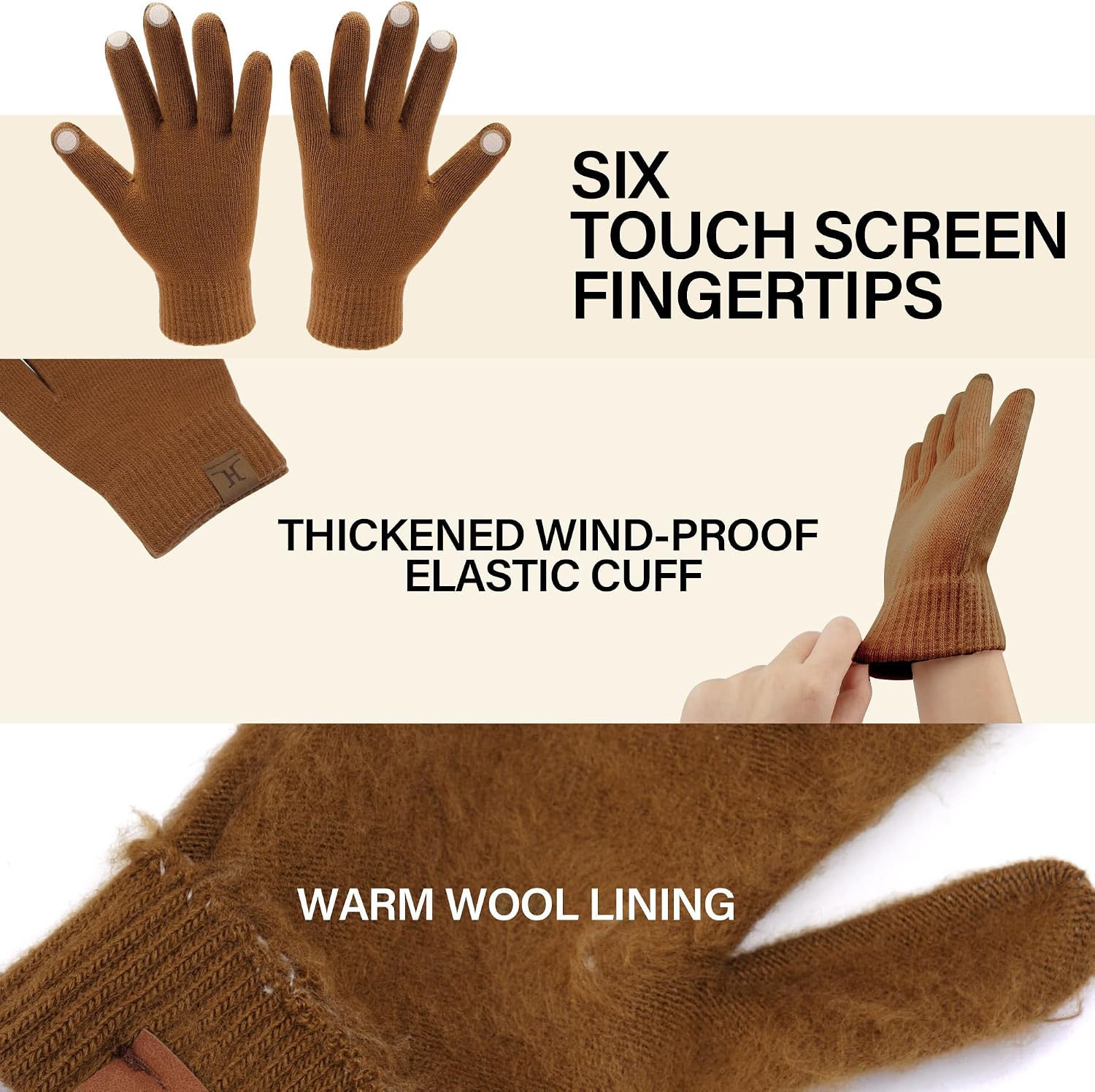 FZ FANTASTIC ZONE Winter Beanie Hats Scarf Touchscreen Gloves for Men Women