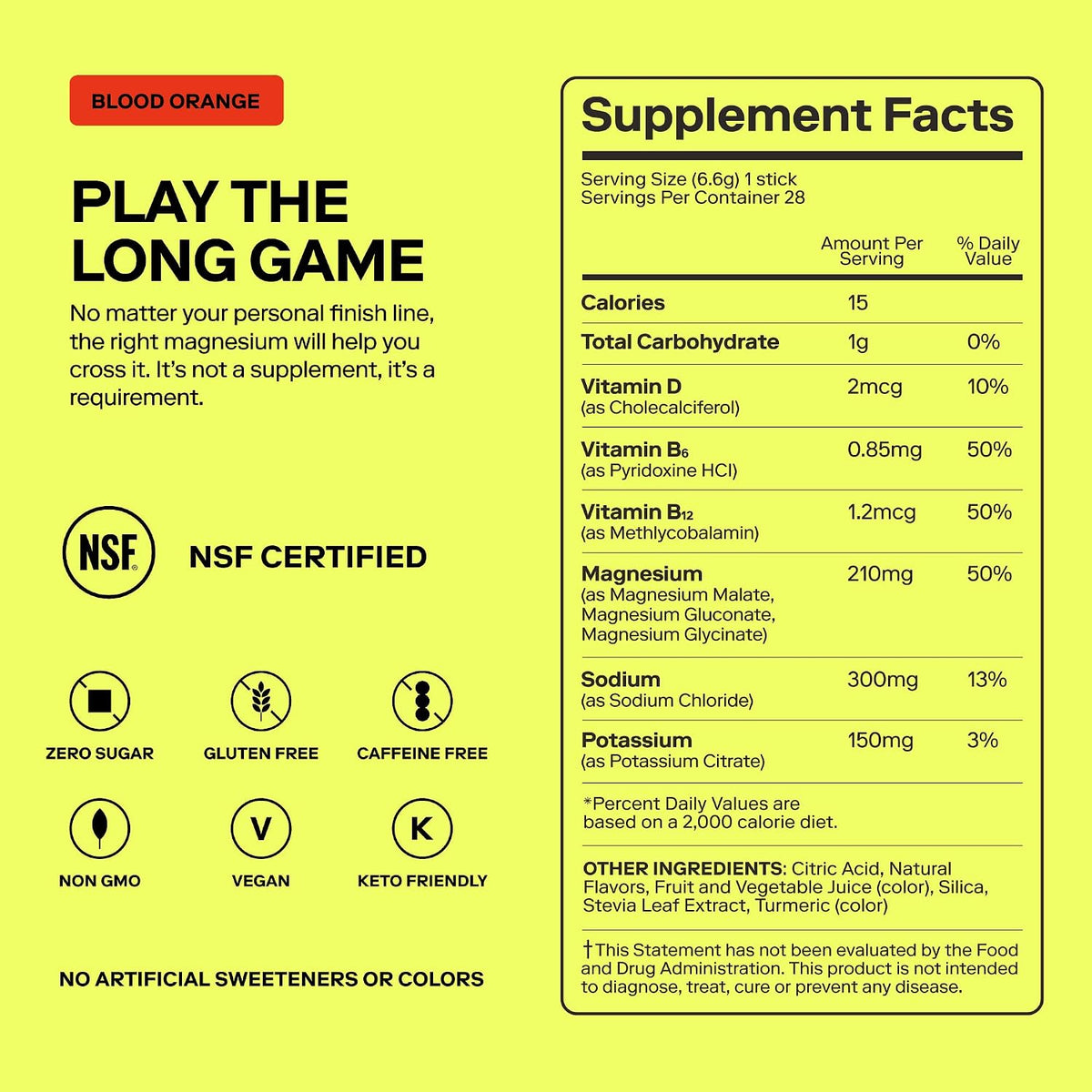 MAGNA Electrolyte Powder Drink Mix for Hydration (28 Serving, Blood Orange)
