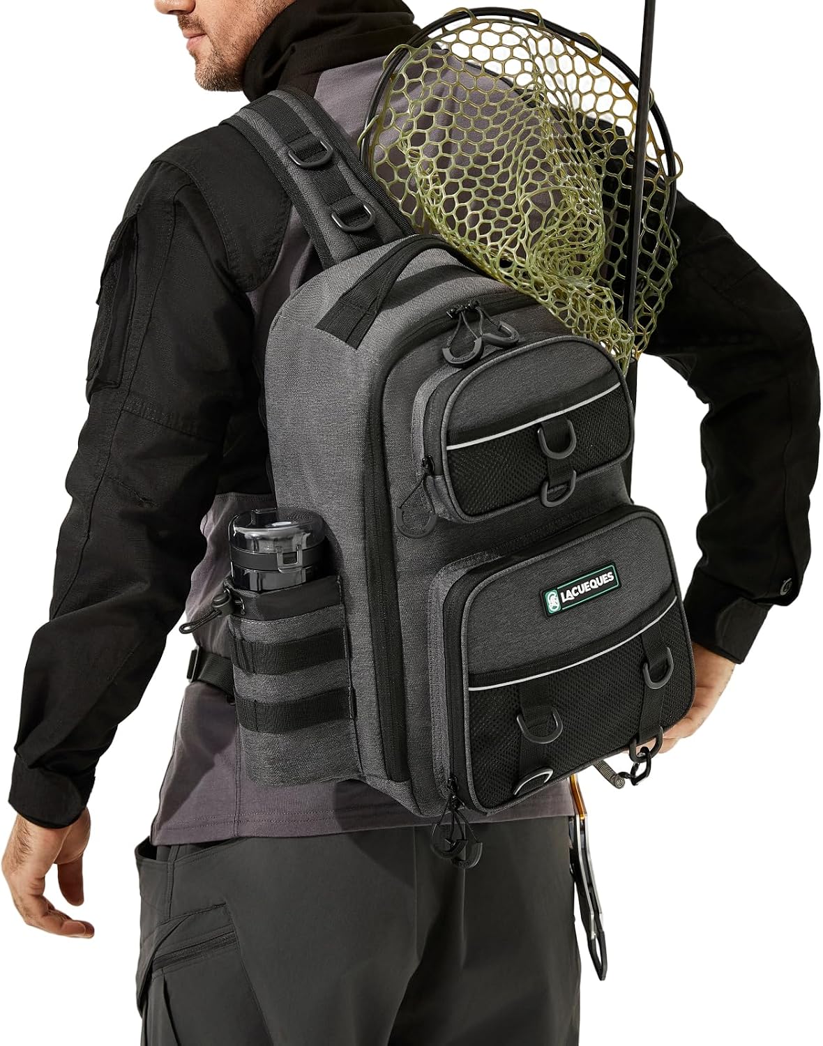 22L Wading Fishing Tackle Sling Bag, Holds 3x 3700 Boxes, Grey