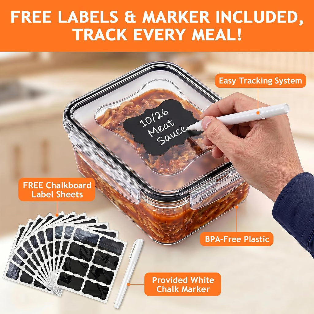 48 Pcs Reusable plastic food storage containers with lids