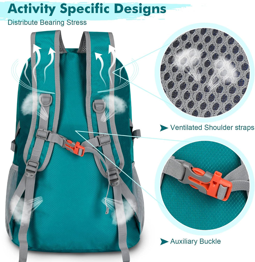 ZOMAKE Lightweight Packable Backpack 30L, Foldable Travel Hiking Daypack