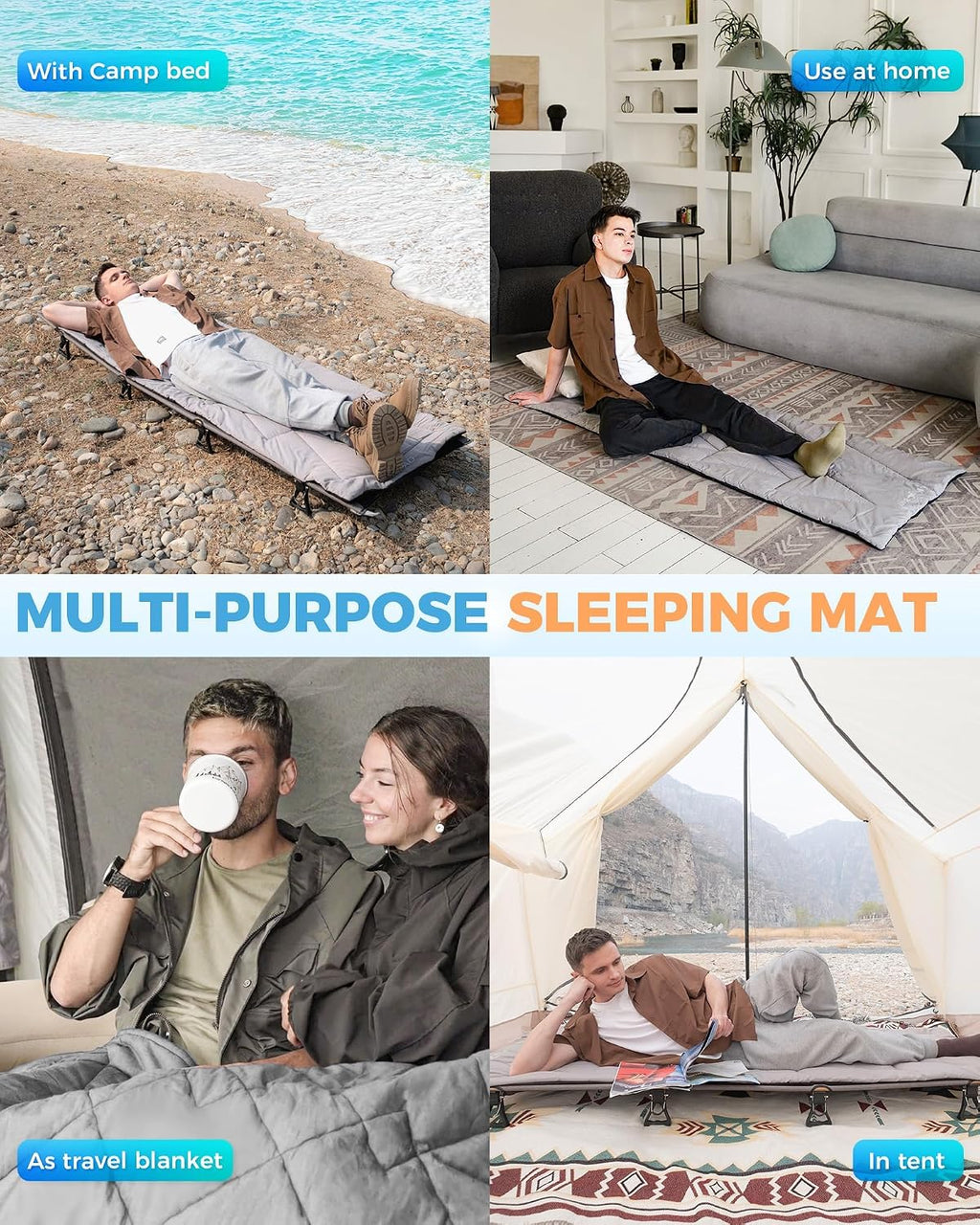KingCamp Cot Mattress, Soft Non Slip Cot Pad for Camp Cot