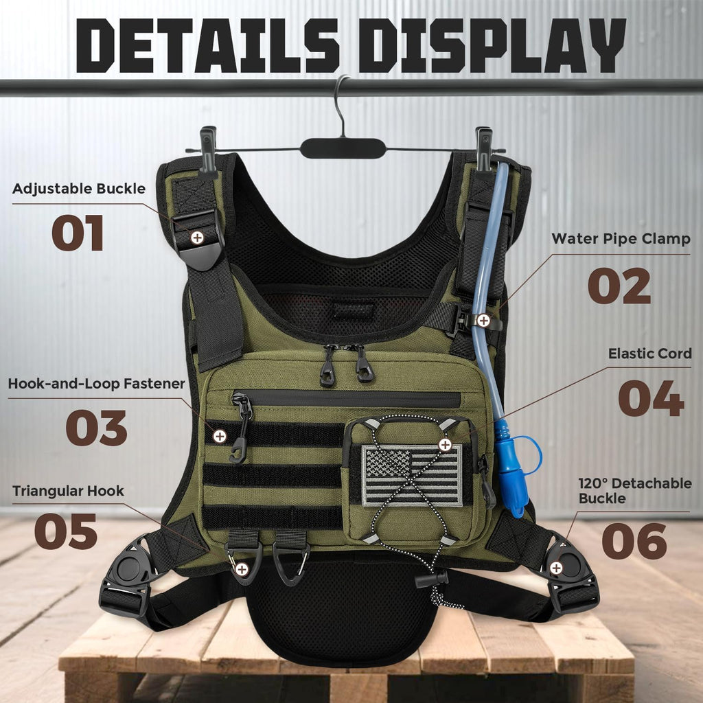 Hydration Vest with 2L Water Bladder for Men and Women,Lightweight Adjustable Hydration Backpack,Hiking Backpack with Water Bladder for Climbing Cycling Hiking