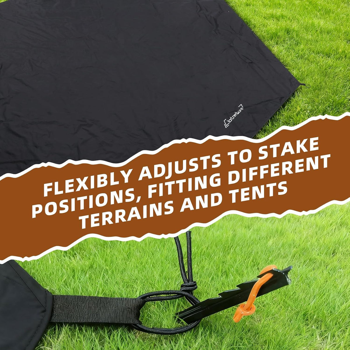 Clostnature 10/12FT Hexagonal Tent Footprint, Waterproof Camping Tarp
