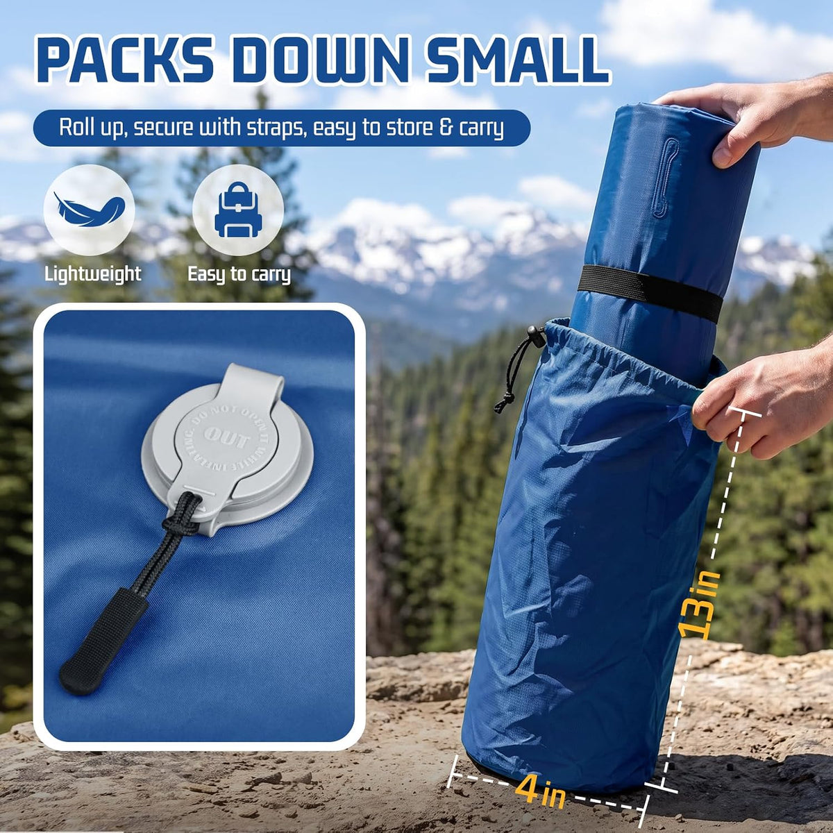 Double Sleeping Pad for Camping, 2 Person Air Mattress