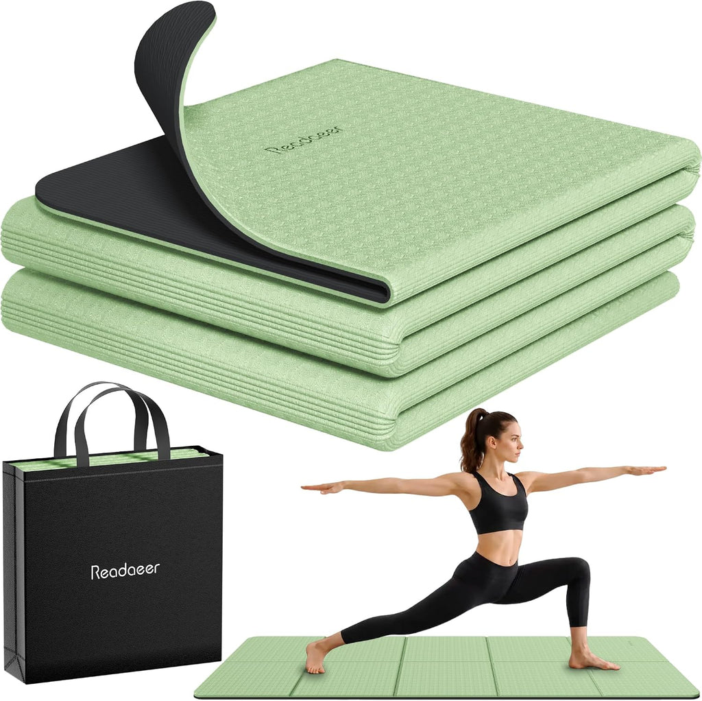 Readaeer Double Color Yoga Mat - 72"x24"x0.24" (6mm),Non-Slip TPE Exercise Mat