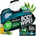 XL Body Wipes for Men - Max Clean - No Rinse Large Shower Wipes - 50 Ct + 4