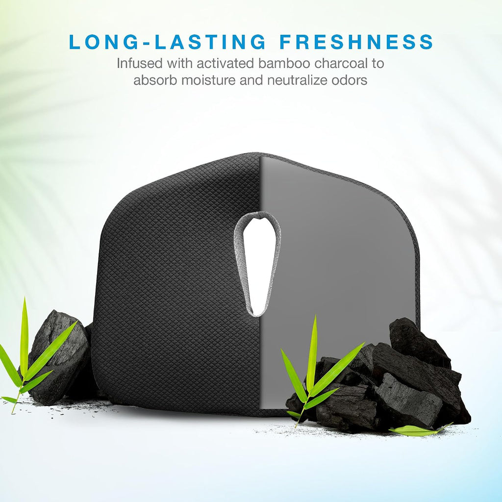 Type S Smoothing Premium Comfort Memory Foam Seat Cushion - Ergonomic Back Pain Relief for Coccyx Tailbone Sciatica Back Pain Relief for Office Chairs Gaming Chairs Car Seats Wheelchairs Chair Pad