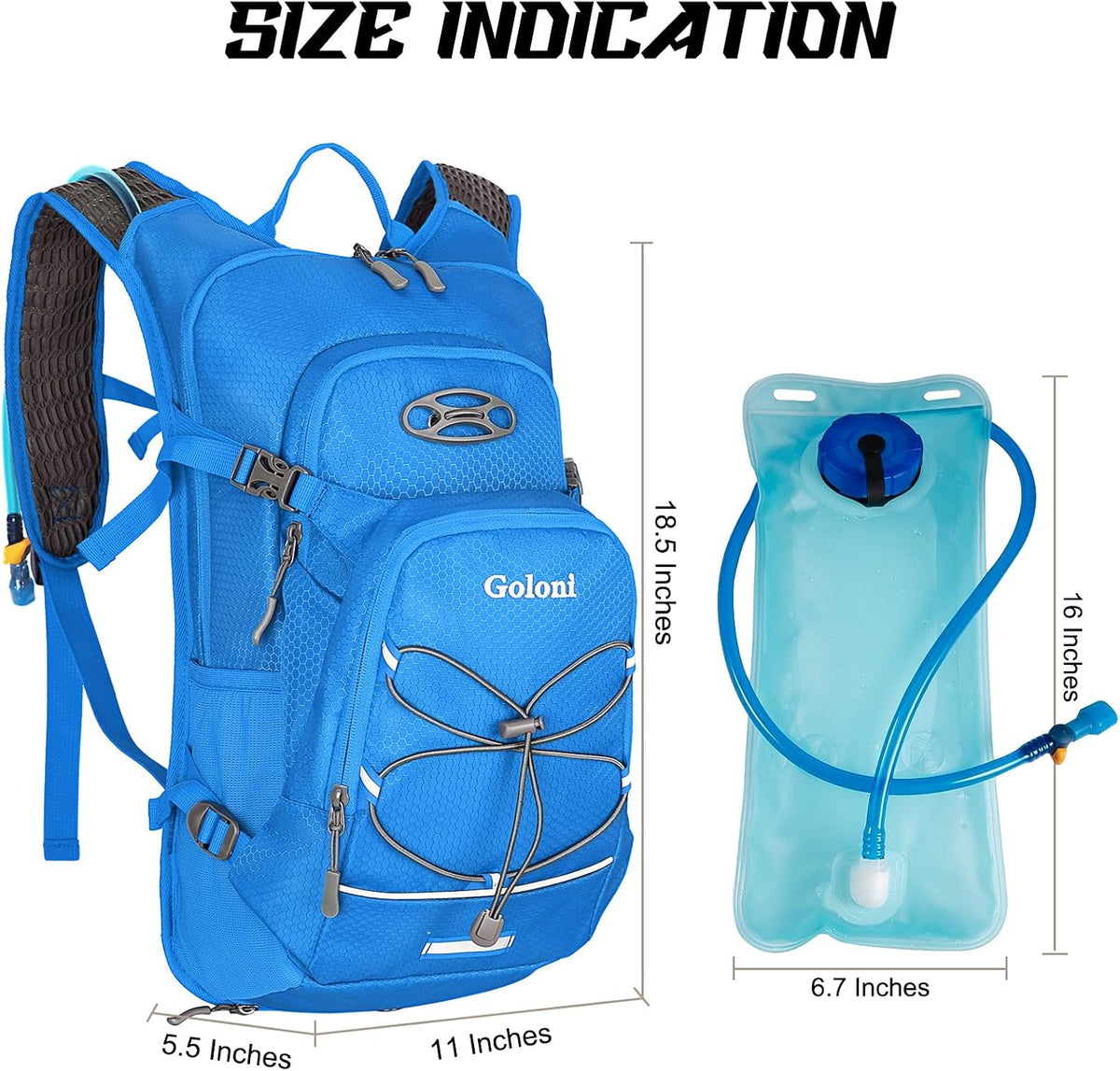 Hydration Backpack,Lightweight Hiking Backpack with 2L Water Bladder,Water Backpack for Biking, Running, Festival