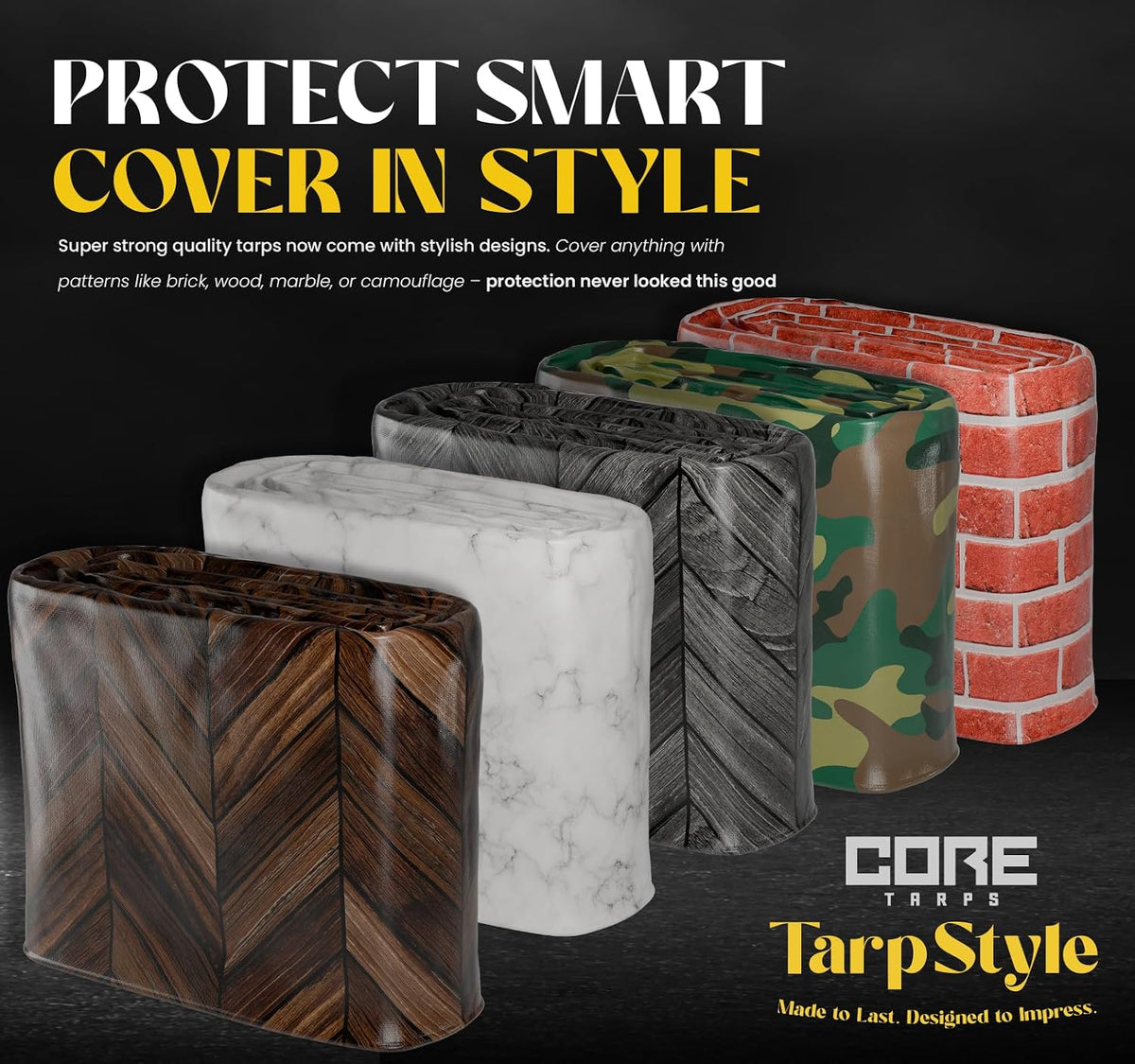 Core Tarps Extreme Heavy Duty 20 Mil Tarp Cover, Waterproof, UV Resistant, Rip and Tear Proof, Poly Tarpaulin with Reinforced Edges for Roof, Camping, Patio, Pool, Boat (Camouflage/Green 12′ X 12′)