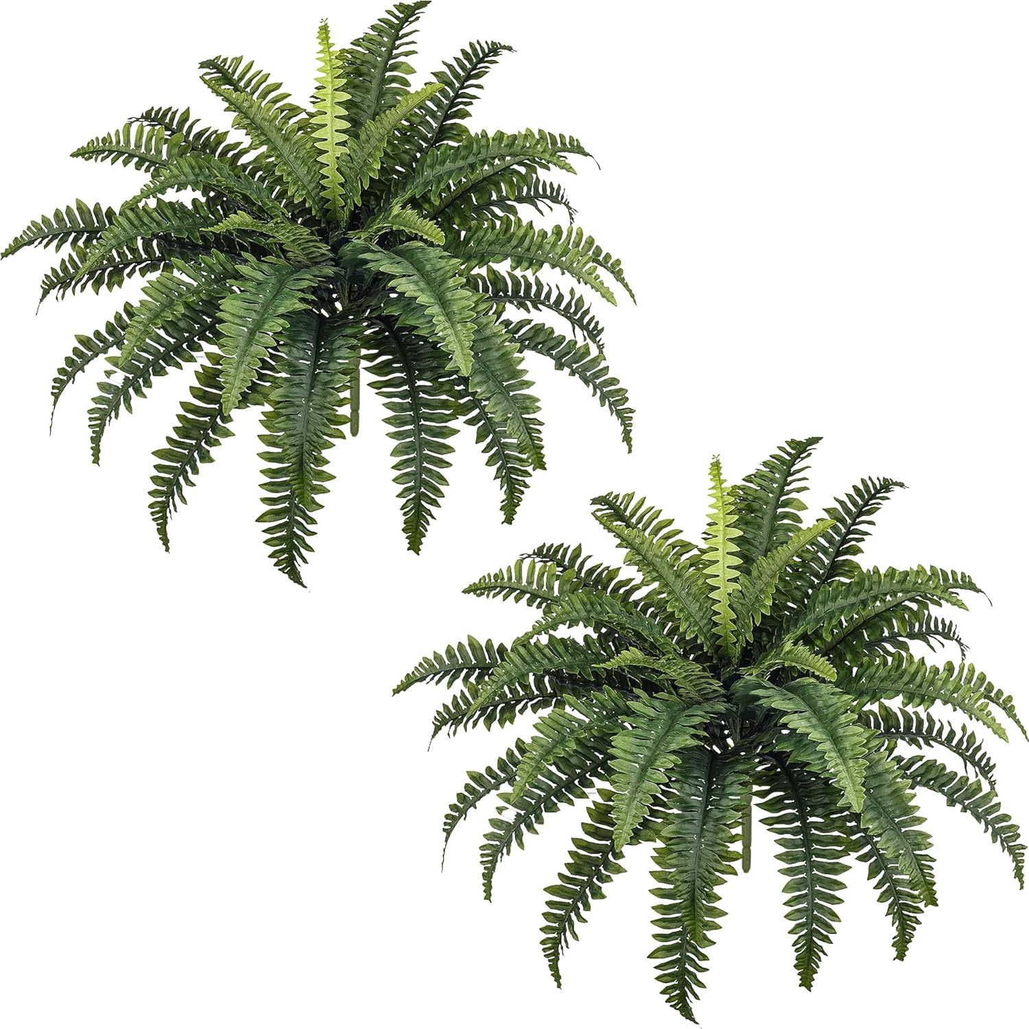 FOREST PRINCE 35" Fake Ferns Artificial Bush Plants for Outdoors, 2-Pack