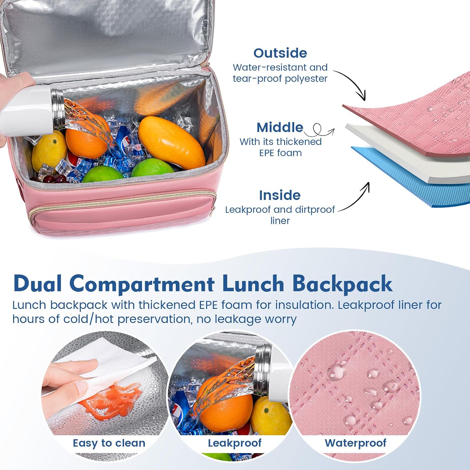 Backpack Cooler Lunch Box Backpack Double Decker Soft Cooler Bag