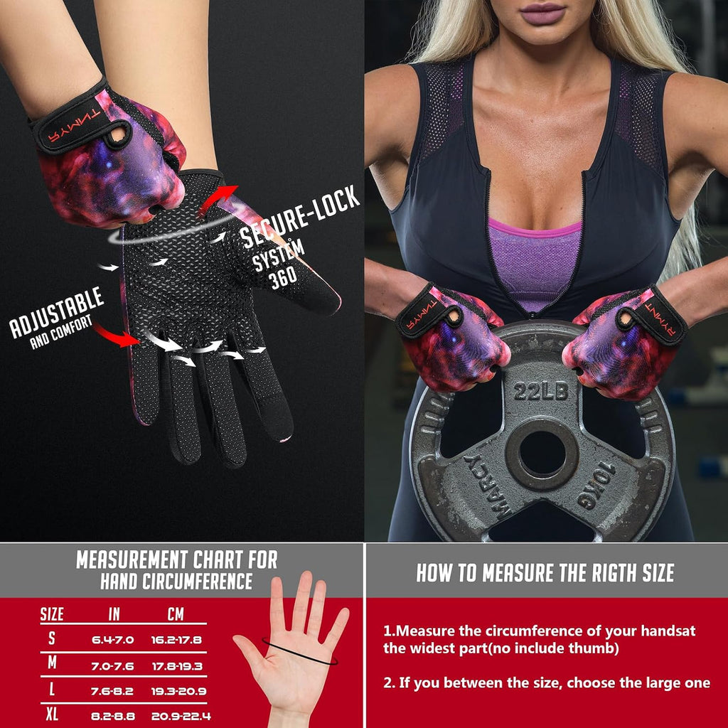 Full Finger Workout Gloves Women Men - Weight Lifting Gloves Full Palm Grip