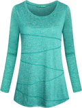 Kimmery Workout Tops for Women Long Sleeve Shirts for Women Quick Dry Line Decor Yoga Tops Sizes S-3XL