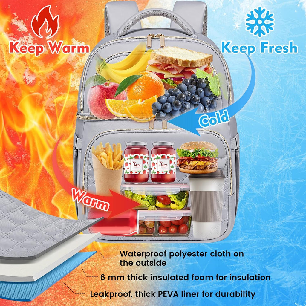 Backpack Cooler Lunch Box Backpack Double Decker Soft Cooler Bag