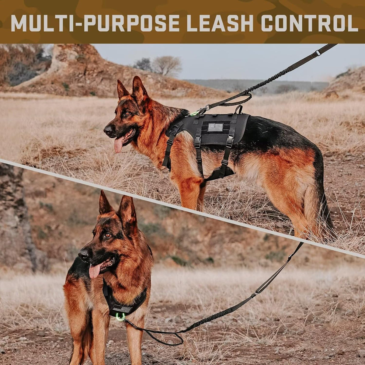 Forestpaw Tactical Dog Harness for Medium Dogs,Service Dog Vest,M,Black