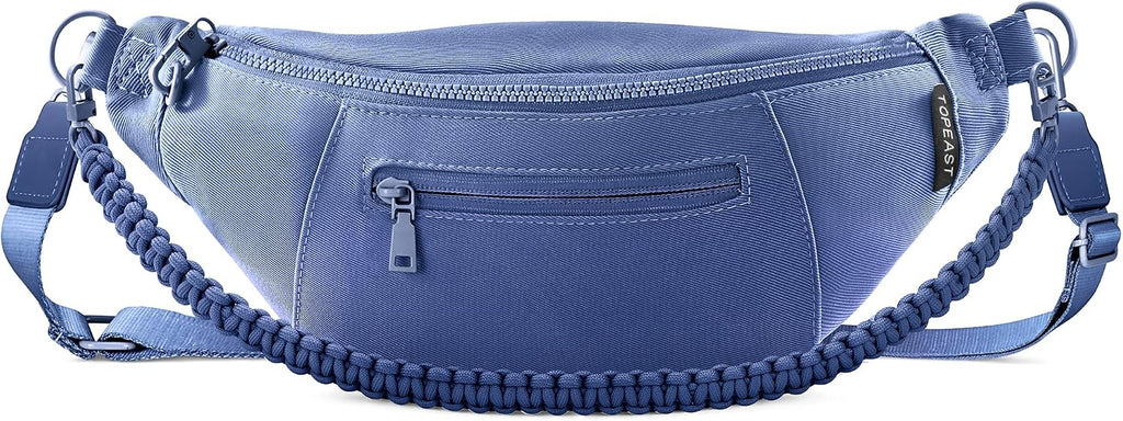 TOPEAST Fanny Pack for Women, Anti-Theft Travel Belt Bag Crossbody Sling Bag Purse with RFID Blocking, Small Fashion Bum Bag with Multiple Pockets for Hiking Walking Sport, Navy Blue