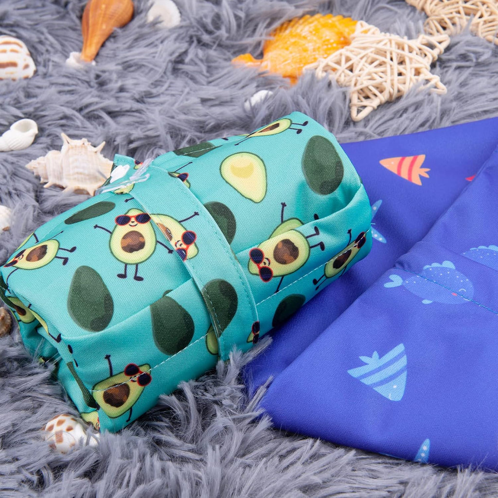 ALVA 2pcs Cloth Diaper Wet Dry Bags Waterproof Reusable with Two Zippered Pockets Travel Beach Pool Daycare Soiled Baby Items Yoga Gym Bag for Swimsuits or Wet Clothes