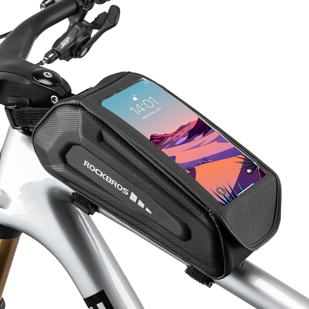 ROCKBROS Bike Phone Bag, [Oversized] EVA Waterproof Bike Top Tube Bag