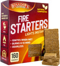 Fire Starter Cubes, 160 pcs - Bulk Pack - Firestarter Squares for Fireplace, Fire Pit, Wood Stove, BBQ, Charcoal, Pellets, Logs, Sticks Ignition - Natural, Odorless & Waterproof, Indoor & Outdoor