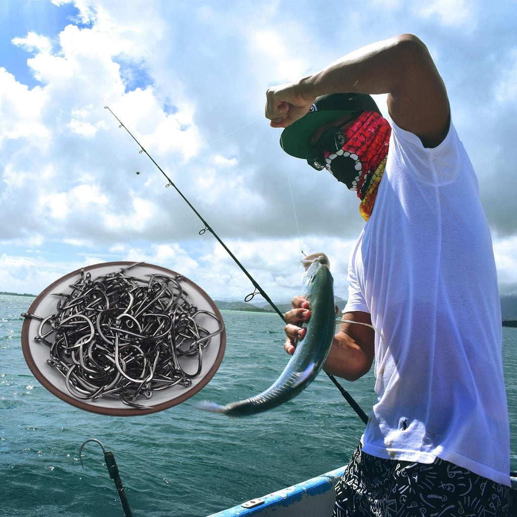 Fishing Hooks Freshwater Saltwater Fish Hooks Bulk Fishing Hooks Set Worm Catfish Hooks Fish Gear Equipment Supplies