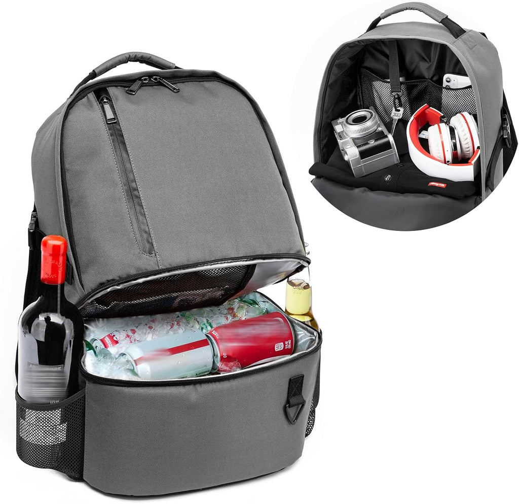 TUGUAN Dual Compartment Cooler Backpack Insulated 16Cans Lunch Box Backpack