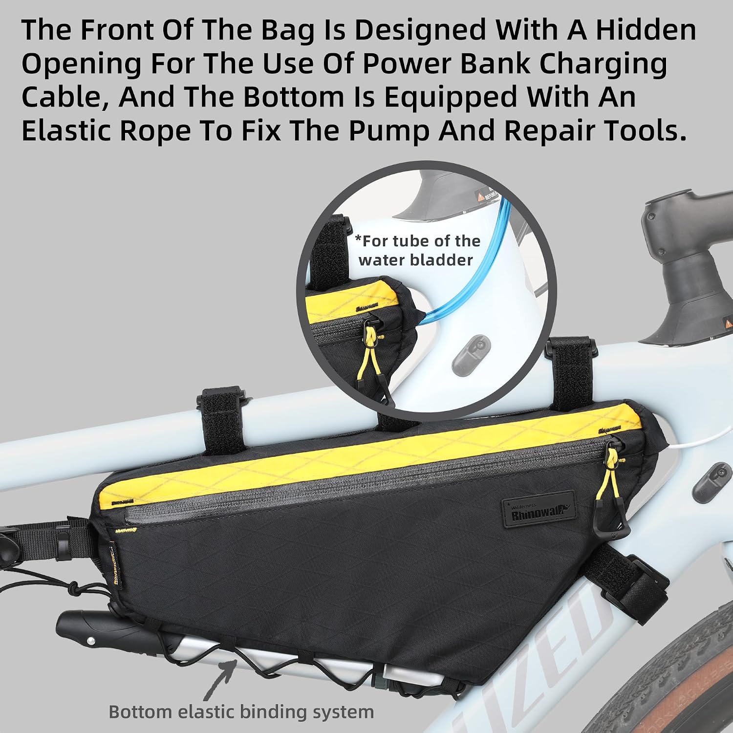 Bike Frame Bag Bike Triangle Bag Bicycle Pouch Under Tube Bag 2.9L with Dual Side Mesh Pockets for MTB Road Bike Cycling Commuting and Outdoor Adventures