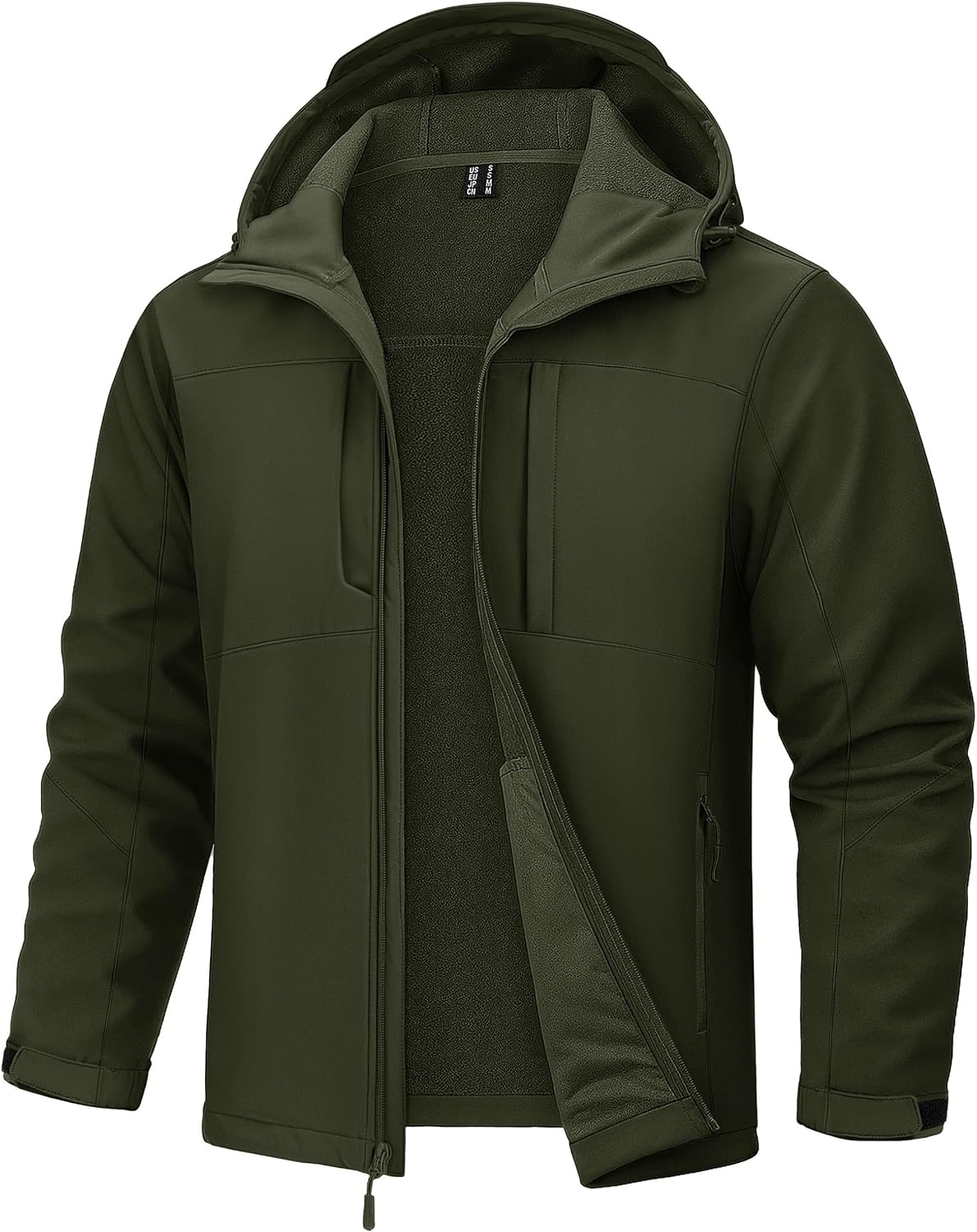 TACVASEN Men's Hooded Softshell Waterproof Fleece Lined Lightweight Jackets