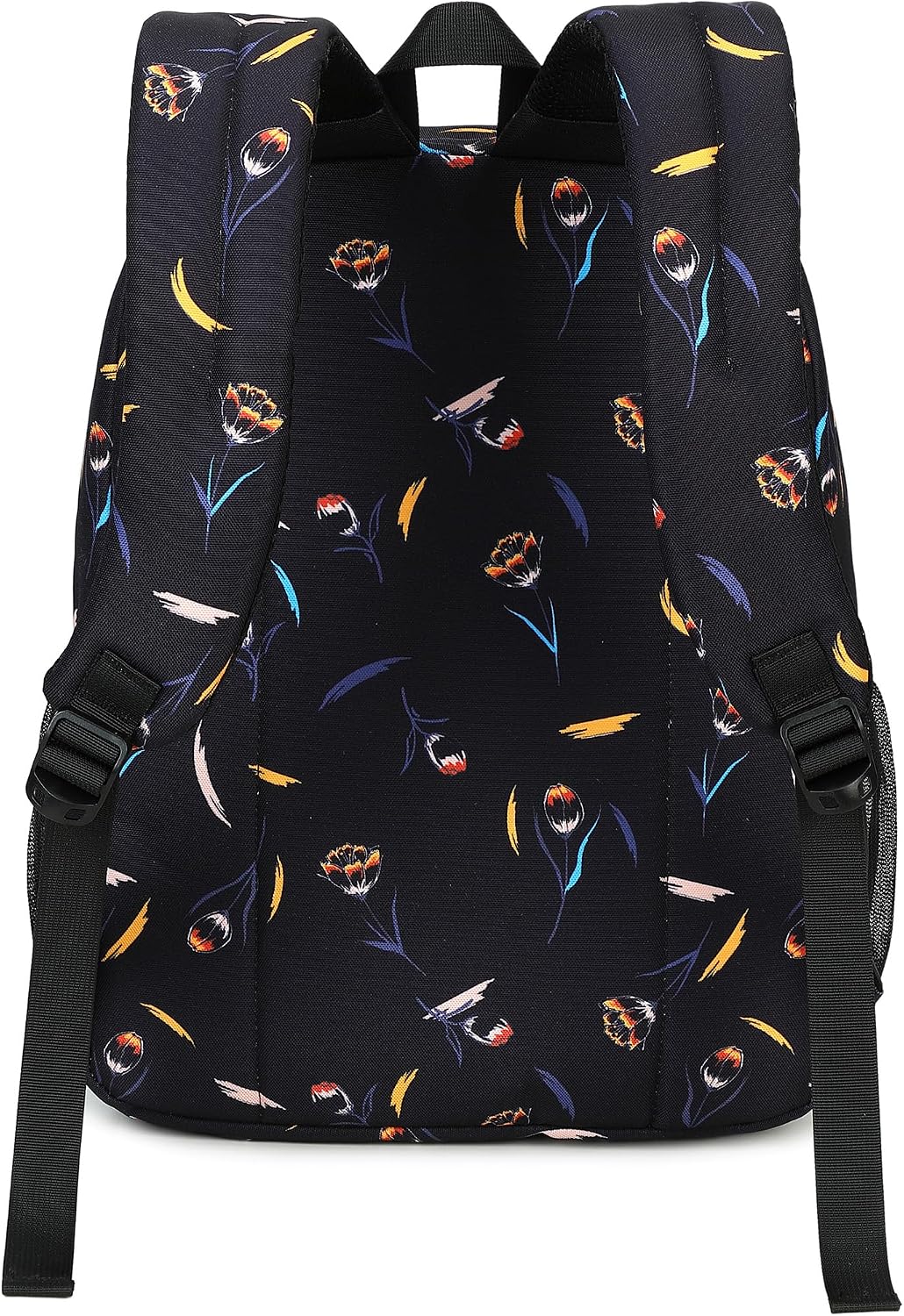 abshoo Classical Basic Floral Womens School Backpack For College Teen Girls Water Resistant Bookbag (Floral Black C)