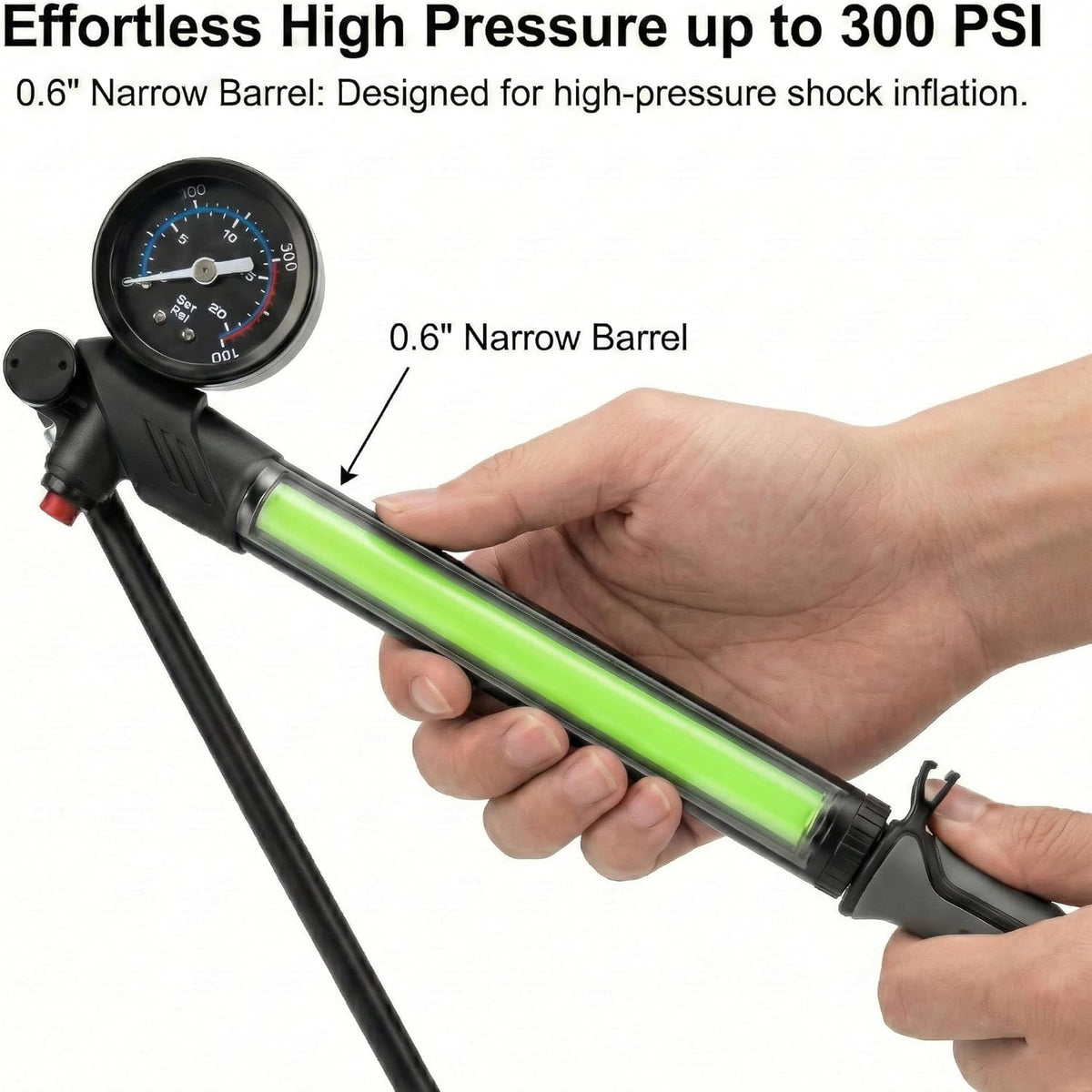 High Pressure Shock Pump for Mountain Bike - 300 PSI