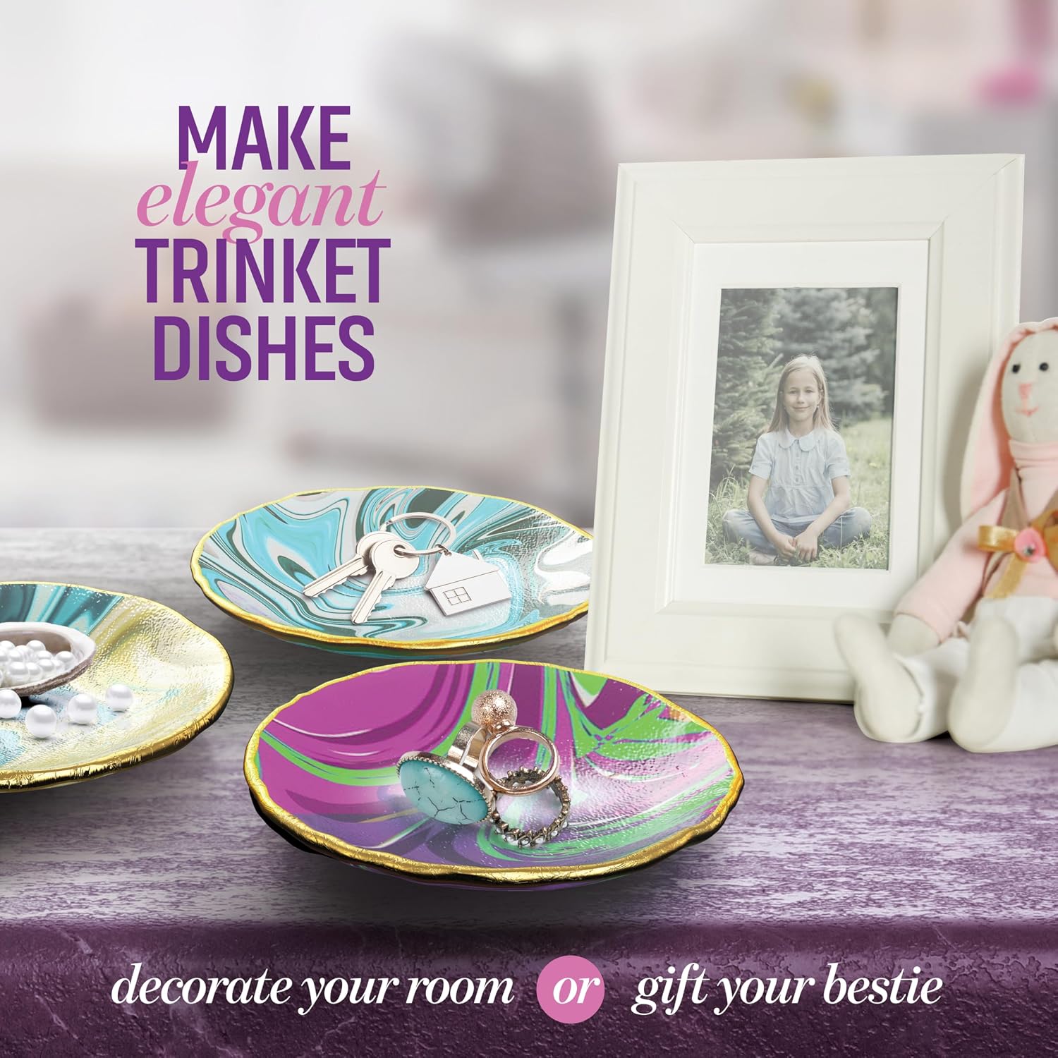 Craft 'n Clay - Jewelry Dish Making Kit for Kids 8-14 Years - DIY Crafts