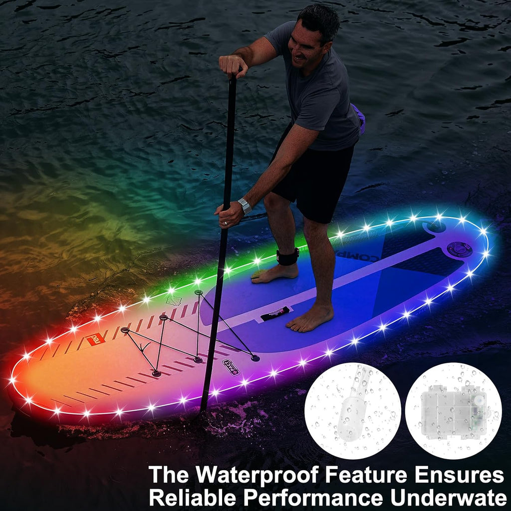 22 Ft Kayak Paddle Board Lights, Battery Operated Led Boat Interior Lights with Remote Control, 16 Light Colors & 7 Modes Waterproof Led Light for Boats Kayak Yacht Pontoon