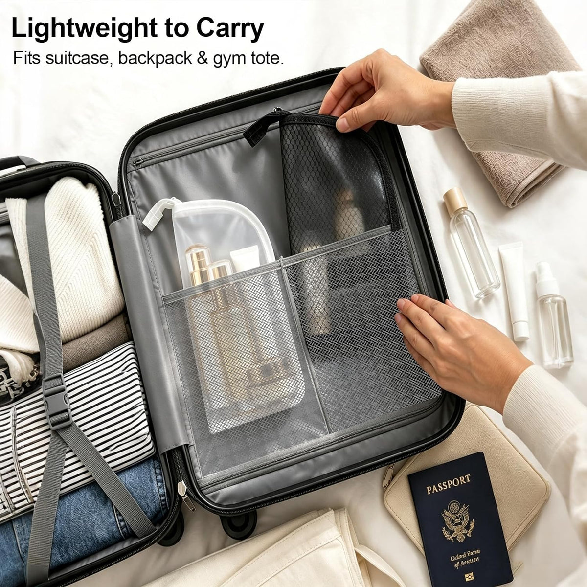2 Pack Standing Toiletry Bag, Waterproof Travel Toiletry Bag