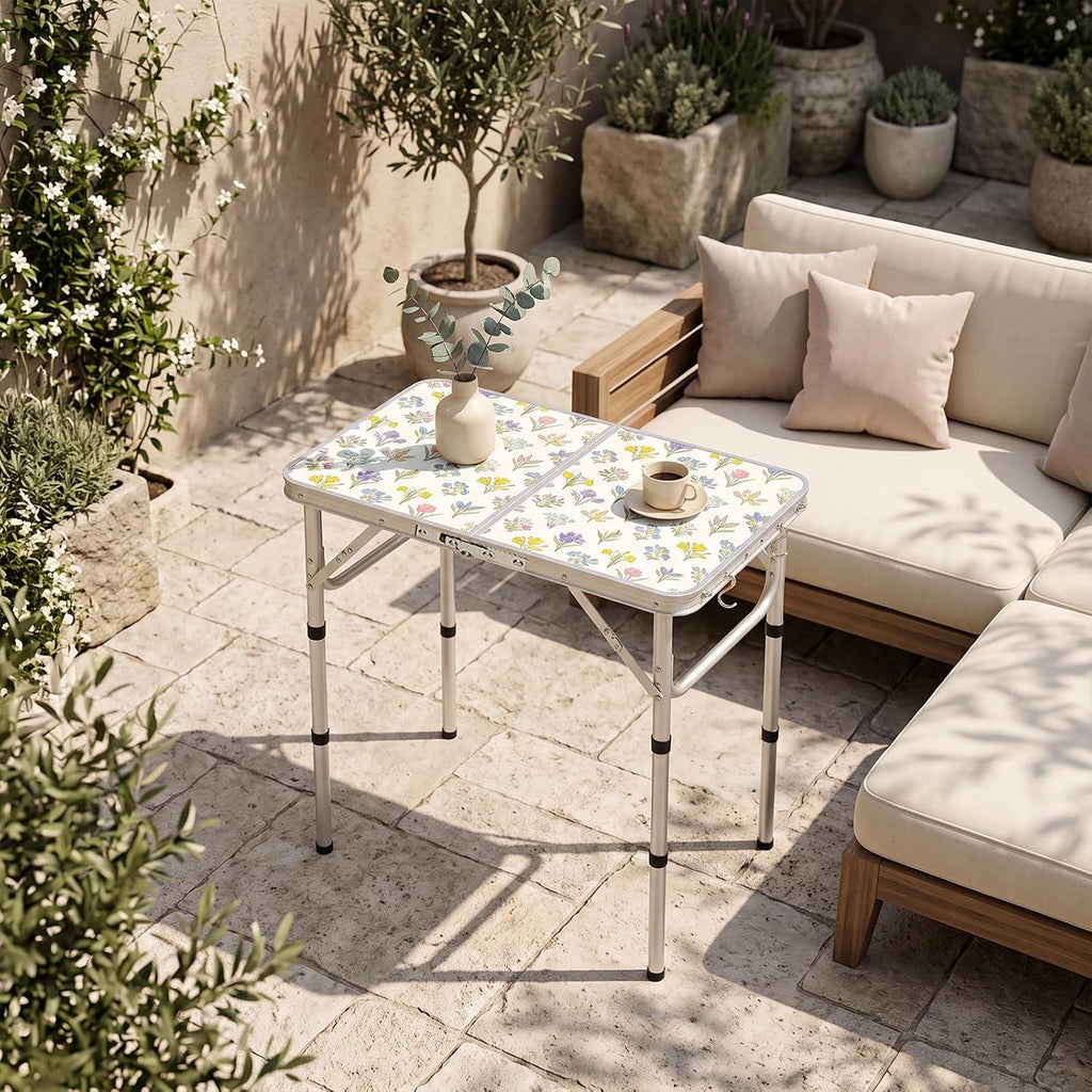Small Folding Camping Table, 2ft Portable Table, Blossoms