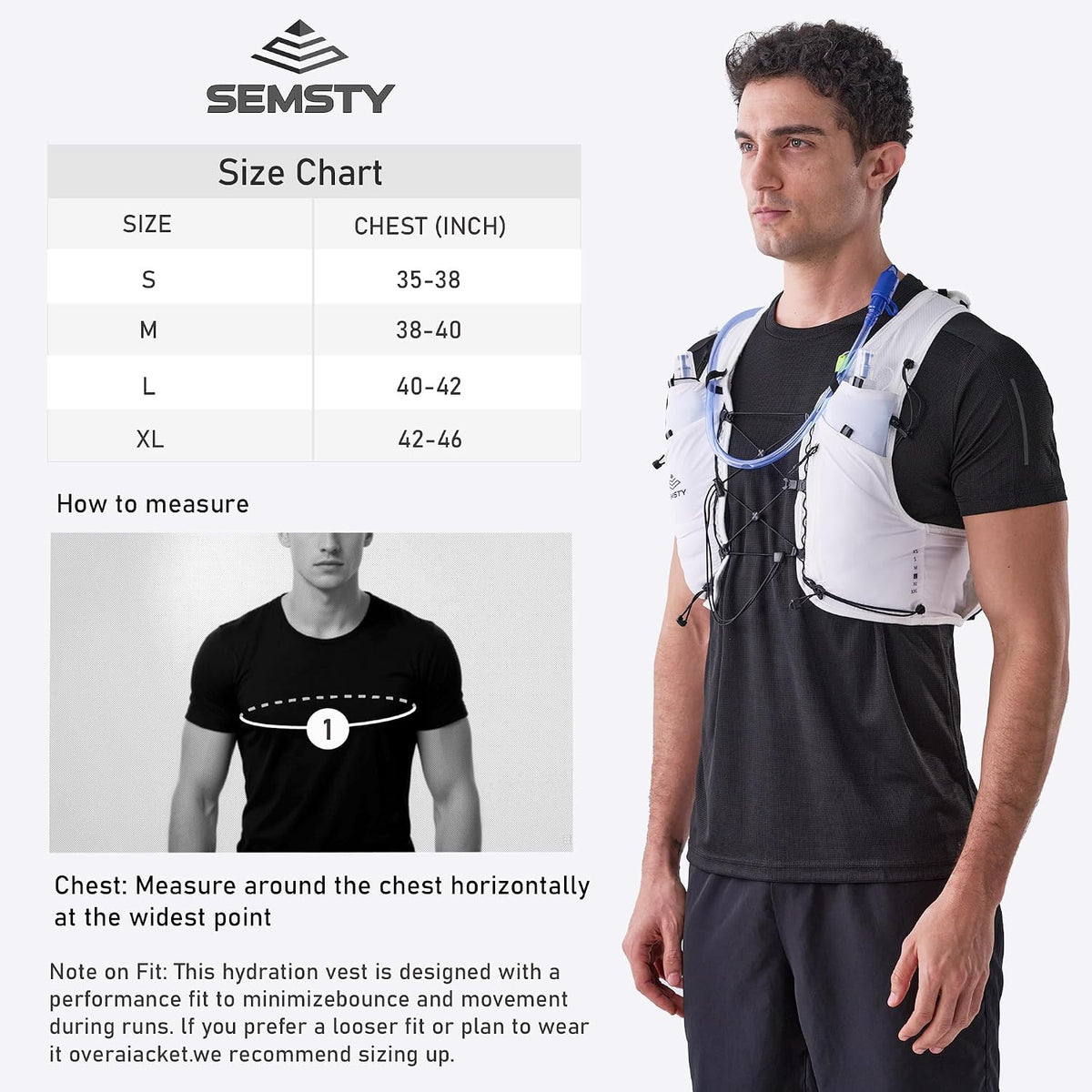 Running Hydration Vest 5L, Running Backpack with 2x500ml Soft Flask