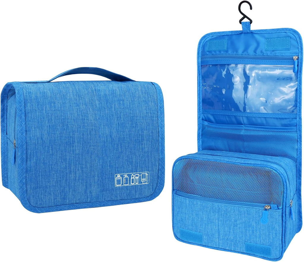 Lcsmaokin Large Capacity Toiletry Bag Travel Bag with Hanging Hook for Men and Women Waterproof Travel Cosmetic Bag Bathroom Bag,with TSA Approved Zippers Clear Travel Makeup Bag Carry-on
